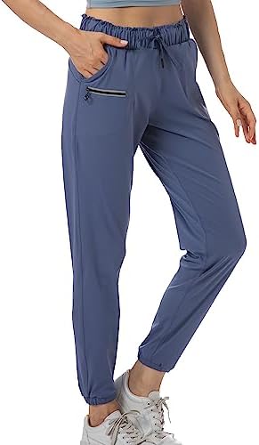 Kcutteyg Womens Joggers with Pockets, Lightweight Quick Dry Athletic Workout Soft Pants for Gym, Yoga, Running