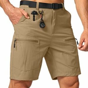Men's Hiking Cargo Shorts Stretch Quick Dry Outdoor Tactical Shorts for Men with Multi Pocket for Fishing Casual