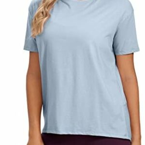 CRZ YOGA Women's Pima Cotton Short Sleeve Shirts Loose Fit Gym Workout T-Shirt Athletic Casual Tops