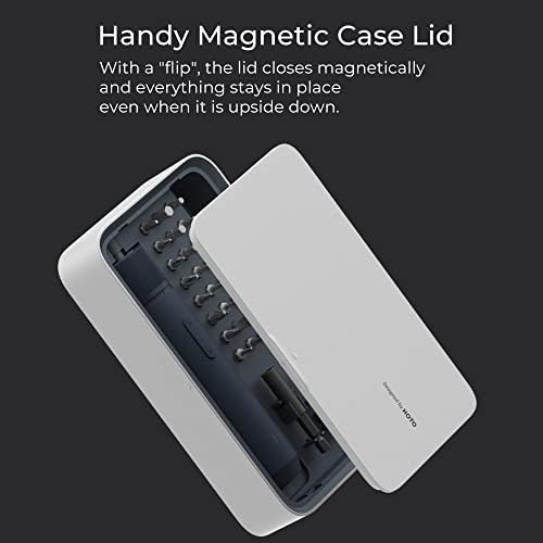 HOTO Electric Screwdriver Kit, 3.6V Cordless Screwdriver Set, Upgraded Capacity, Magnetic Case Lid, Mechanical Knob, 25 S2-steel Bits, 1500 mAh 800 Times, Manual & Electric, USB-C Charging, LED Light - Image 2
