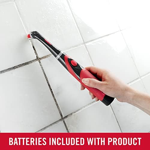 Rubbermaid Reveal Cordless Battery Power Scrubber, Gray/Red, Multi-Purpose Scrub Brush Cleaner for Grout/Tile/Bathroom/Shower/Bathtub, Water Resistant, Lightweight, Ergonomic Grip (1839685) - Image 5