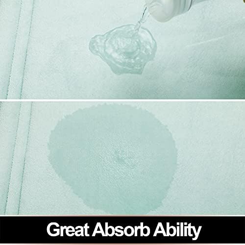 ITSOFT Memory Foam Bath Mat Non Slip Absorbent Super Cozy Velvet Bathroom Rug Carpet, Machine Washable, 24 x 16 Inches Spa Blue - Image 4