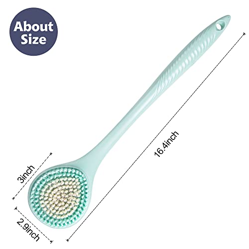BEDELITE Back Bath Brush Long Handle for Shower - Soft Shower Brush for Men & Women,Back Brush Scrubber(16.4" Long), Skin Exfoliator for Bath Scrubber Body Brush(Blue) - Image 3