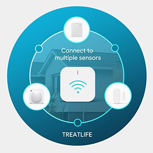 Zigbee Hub Gateway, 2.4 GHz WiFi Smart Home Hub, Compatible with Alexa & Google Home, Only for TREATLIFE Zigbee Water Leak Detector, Motion Sensor and Smart Door Sensor, 1 Pack - Image 4