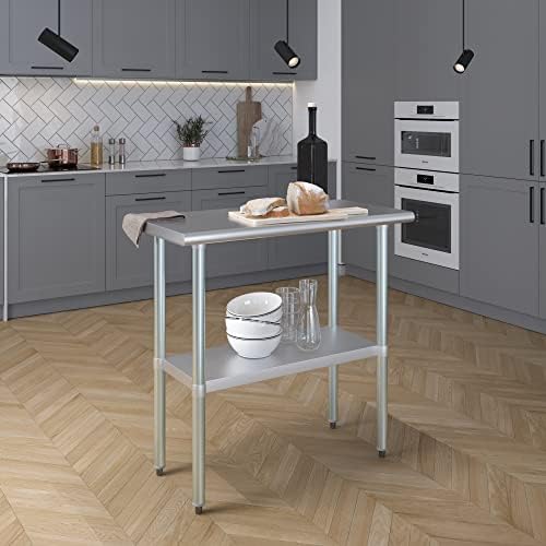 AmGood 18" X 36" Stainless Steel Work Table | Metal Kitchen Food Prep Table | NSF - Image 6