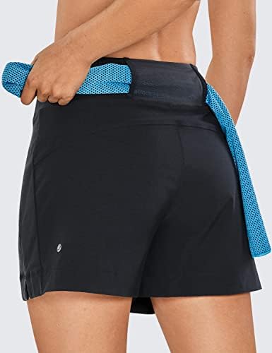 CRZ YOGA Women's Lightweight Mid Rise Hiking Shorts 4'' - Stretch Athletic Summer Travel Outdoor Golf Shorts Zip Pockets - Image 2