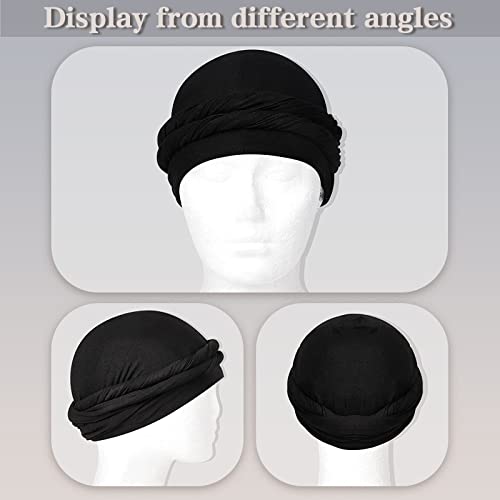 Yohou 2PCS Turban for Men Halo Turban Satin Lined Turban for Men Head Wraps for Men Women Men’s Turban for Sleeping Nature Hair - Image 4