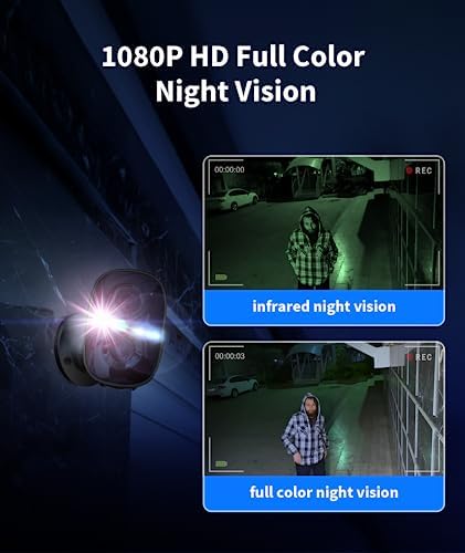Wireless Outdoor Security Camera Kit, 1080P Outdoor Camera w/ Color Night Vision, AI & PIR Motion Detection, Easy to Install, 2-Way Talk, Cloud/SD, Battery Powered Security Camera Set for Home, Black - Image 3