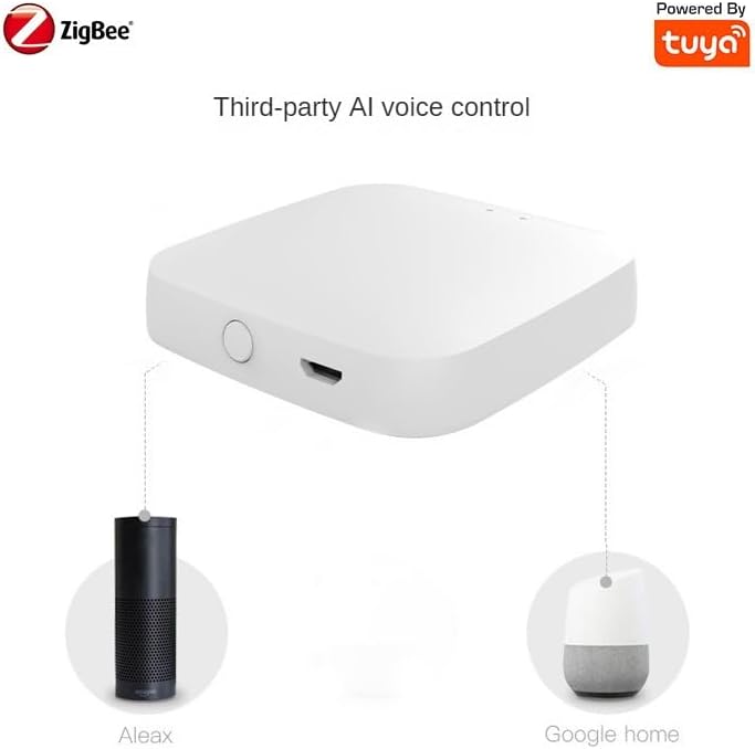 Tuya Zigbee Hub Gateway, intelligent home bridging wireless remote control, compatible with Alexa/Google Assistant. Suitable for all Tuya Zigbee intelligent products (2.4G WiFi), smart life app, white - Image 4