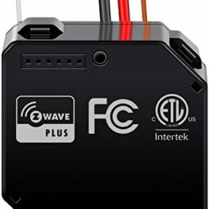 ENERWAVE Z-Wave Plus Relay, Hidden Smart Switch Wireless Remote Control to Lights and Ceiling Fans, 120-277VAC, 10A, Neutral Wire Required, ZWN-RSM1-PLUS, Black