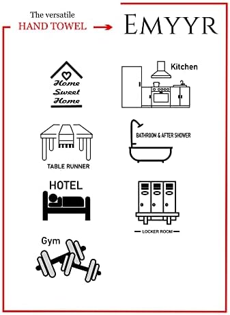 Emyyr Hand Towels for Bathroom - Kitchen - Set of 2 -%100 Cotton - Pre Washed, Quick Dry, Soft, 17x37' - Decorative Hand Towel - Hand Towels for Bathroom Clearance, Bath, Face, Tea Towels 01 (Azure1) - Image 2