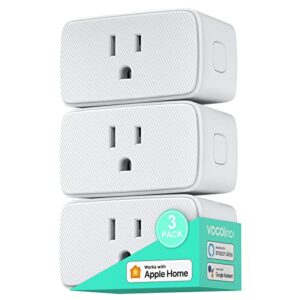 VOCOlinc Homekit Smart Plug Works with Alexa, Apple Home, Google Assistant, WiFi Smart Plug That Work with Alexa, Electrical Timer Outlet Support Siri, No Hub Required, 15A, 2.4GHz, 110～120V (3 Pack)