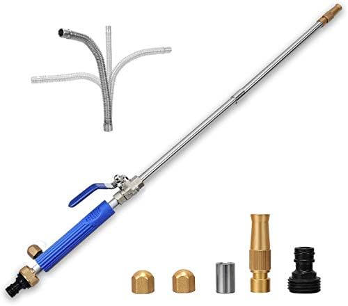 High Pressure Power Washer Wand, Extendable Hydro Jet Water Hose Nozzle Watering Sprayer, Garden Watering Wand for Patio Car Pet Window Gutter Cleaning Tool (Blue) - Image 2