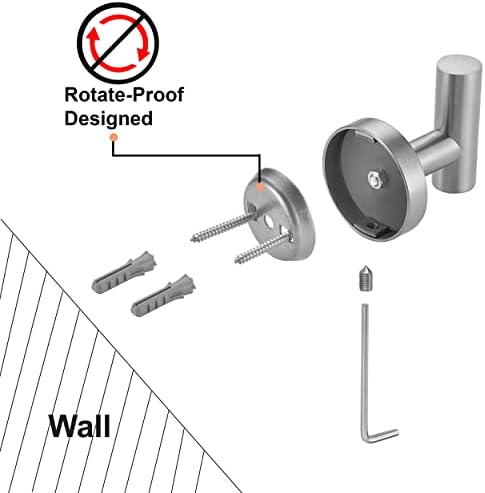 Nolimas Bathroom Towel Hooks SUS 304 Stainless Steel Coat Hook Round Clothes Towel Coat Robe Hook Cabinet Closet Door Sponges Holder for Bath Kitchen Garage Hotel,Wall Mounted, Brushed Nickel, 2Pack - Image 5