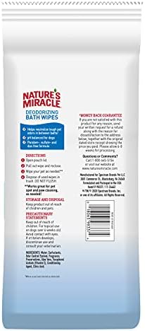 Nature's Miracle Deodorizing Bath Wipes for Dogs, 100 Count, Clean Breeze Scent - Image 2