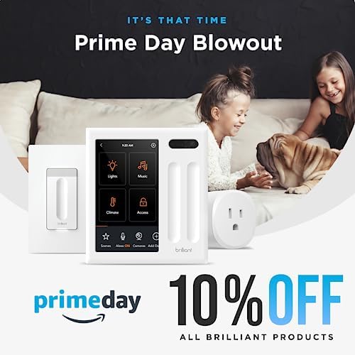 Brilliant Smart Home Control (4-Switch Panel) — Alexa Built-In & Compatible with Ring, Sonos, Hue, Google Nest, Wemo, SmartThings, Apple HomeKit — In-Wall Touchscreen Control for Lights, Music, & More - Image 2