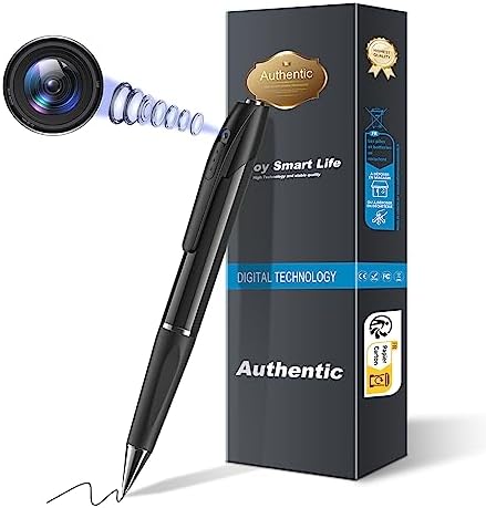 1080P Spy Hidden Camera Pen No WiFi Indoor Home Security Camera Outdoor Mini Body Video Camera Small Compact Secret Camera Monitor Nanny Camera
