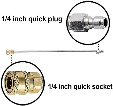 RIDGE WASHER Pressure Washer Extension Wand, 17 Inch Stainless Steel 1/4 Inch Quick Connect Power Washer Lance, 2 Pack - Image 3