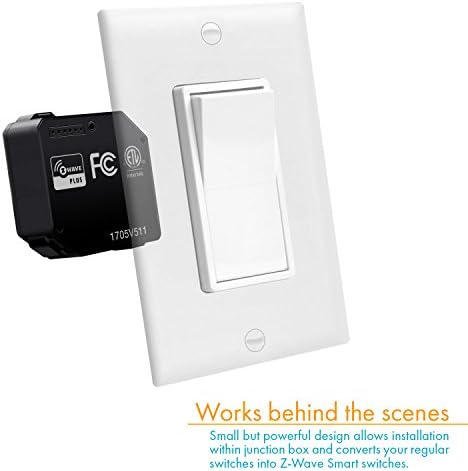 ENERWAVE Z-Wave Plus Relay, Hidden Smart Switch Wireless Remote Control to Lights and Ceiling Fans, 120-277VAC, 10A, Neutral Wire Required, ZWN-RSM1-PLUS, Black - Image 3
