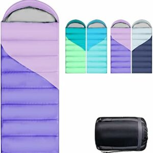 Camping Sleeping Bags for Adults Kids - All Season Warm & Cold Weather Backpacking Hiking XL Size Roomy Camping Gear Equipment for Couples Outdoor Car Family Travelling - Lightweight & Waterproof