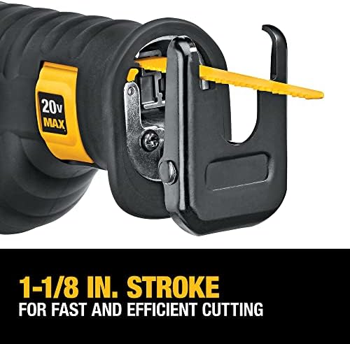 DEWALT 20V MAX Reciprocating Saw, 3,000 Strokes Per Minute, Variable Speed Trigger, Bare Tool Only (DCS380B), Black/Clear - Image 5