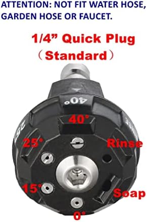 Meteor Blast Pressure Washer Spray Nozzle, 6-in-1 Quick Change over and Adjustable, 1/4in Plug Connect Tips MAX 4000PSI for Pressure Washer - Image 3