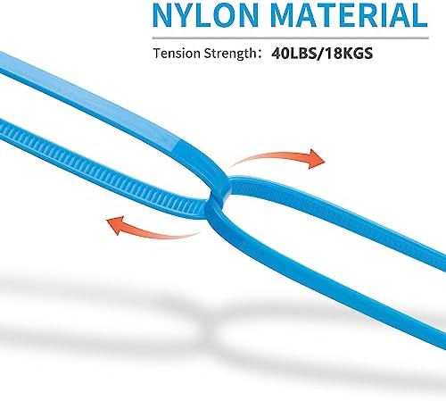 Armpow 1000 PCS 8 inch Black Cable Zip Ties, 40lb Strength Heavy duty, Premium Self-Locking UV Resistant Nylon Zip Ties for Indoor and Outdoor Use - Image 3