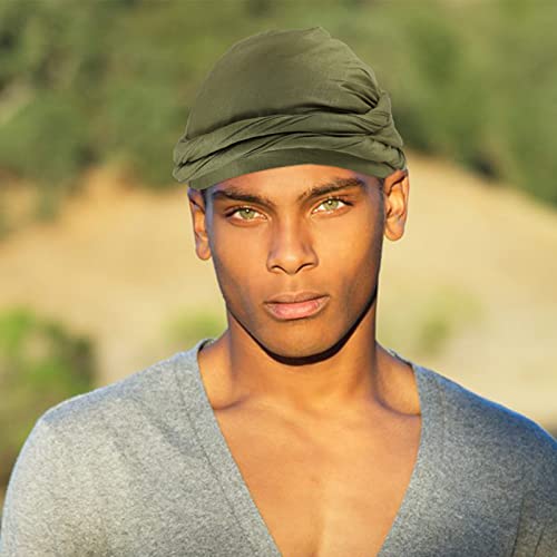 Yohou 2PCS Turban for Men Halo Turban Satin Lined Turban for Men Head Wraps for Men Women Men’s Turban for Sleeping Nature Hair - Image 6