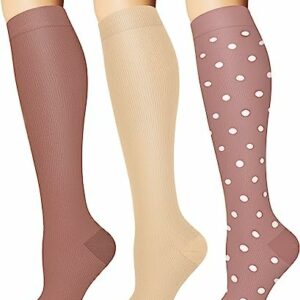Compression Socks for Women and Men Circulation (3 Pairs) - Best for Medical,Nursing,Running,Travel Knee High Socks