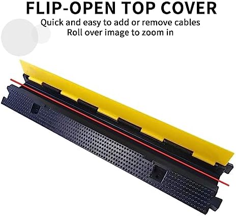 YELACK Cable Ramp Cable Protector Ramps Wire Hose Protective 1 Channel Traffic Rubber Plastic Cord Cover Speed Bump for Asphalt Concrete Gravel Driveway Outdoor, 2 Packs - Image 3