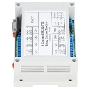 DC 12V Relay Module, RS232 Interface Serial Port Remote Control Switch Multifunctional with LED Indicator 8-Channel Relay Board for Remote Control System, Smart Home(with Shell)