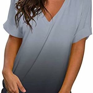 ZCVBOCZ Womens Summer Tops 2023 Casual Dressy Short Sleeve V Neck T Shirts Trendy Floral Graphic Tee Blouse Cute Workout Tops