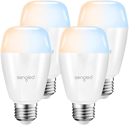 Sengled Zigbee Smart Bulbs, Tunable White 2700K~6500K, Hub Required, Dimmable via Wall Switch, Works with SmartThings and Echo Plus with Built-in Hub, Daylight A19 E26, Voice & APP Control, 4 Pack