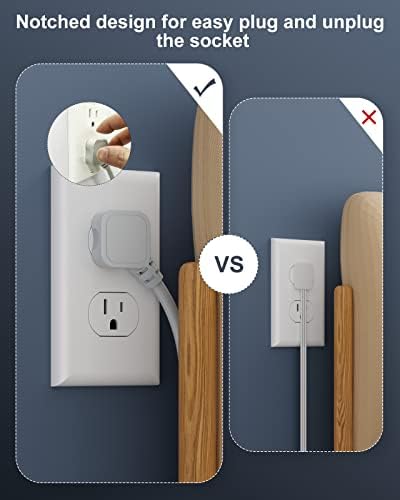 Travel Power Strip USB C, 4 FT Winding Flat Plug Extension Cord with 4 AC Outlets, 3 USB (1 USB C), Portable Mini Power Strip, Compact for Travel, Dorm Room, Cruise Essentials, Travel Gear, Grey - Image 8