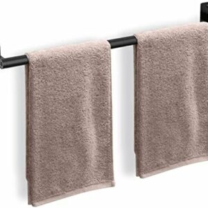 Bathroom Towel Bar, 24 Inch Towel Racks for Bathroom Wall Mounted, Heavy Duty Bath Hand Towel Holder Organizer, Modern Home Decor Towel Rod Bathroom Hardware Accessories, Matte Black Single Bar