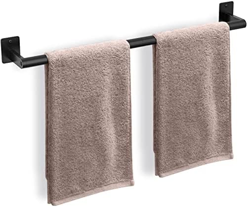 Bathroom Towel Bar, 24 Inch Towel Racks for Bathroom Wall Mounted, Heavy Duty Bath Hand Towel Holder Organizer, Modern Home Decor Towel Rod Bathroom Hardware Accessories, Matte Black Single Bar