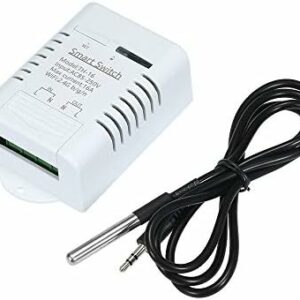 Splenssy eWeLink TH-16 Smart WiFi Switch 16A/3000W Monitoring Temperature Wireless Home Automation Kit with Waterproof DS18B20 Temperature Sensor Compatible with Alexa Google Home/Nest