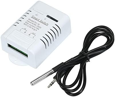 Splenssy eWeLink TH-16 Smart WiFi Switch 16A/3000W Monitoring Temperature Wireless Home Automation Kit with Waterproof DS18B20 Temperature Sensor Compatible with Alexa Google Home/Nest