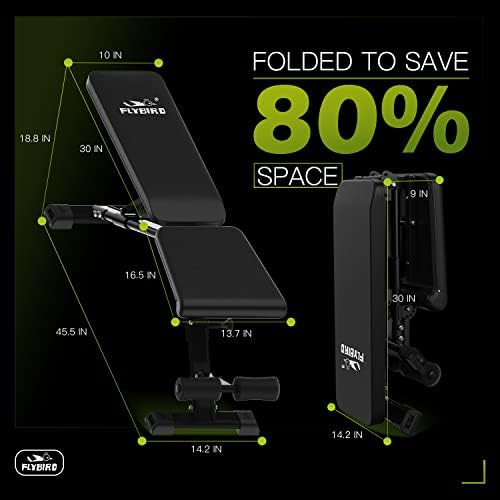 FLYBIRD Weight Bench, Adjustable Strength Training Bench for Full Body Workout with Fast Folding-New Version - Image 5