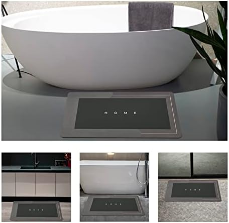 Viycuho Stone Bath Mat, Diatomaceous Earth Shower Mat,Kitchen mats, Non-Slip Super Absorbent Quick Drying Bathroom Floor Mat, Natural, Easy to Clean (24 * 16in, Dark Grey) - Image 3