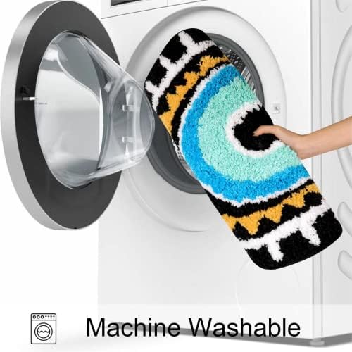 LIVEBOX Evil Eye Bathroom Rug, 20''x32'' Soft Absorbent Bath Mat Washable Microfiber Bath Rugs for Shower, Non-Slip Black Kitchen Rug Thick Shaggy Bathroom Mat for Tub - Image 5