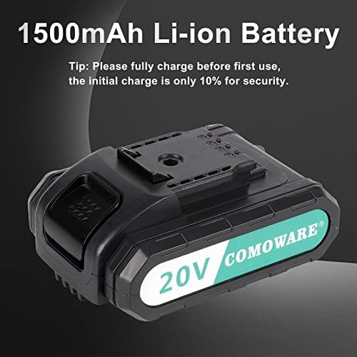 COMOWARE 20V Cordless Drill, Electric Power Drill Set with 1 Battery & Charger, 3/8” Keyless Chuck, 2 Variable Speed, 266 In-lb Torque, 25+1 Position and 34pcs Drill/Driver Bits - Image 7