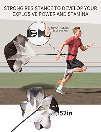 GHB Agility Ladder Speed Training Ladder Workout Ladder with 6 or 10 Cones 12 Rung 20ft with Resistance Parachute - Image 4