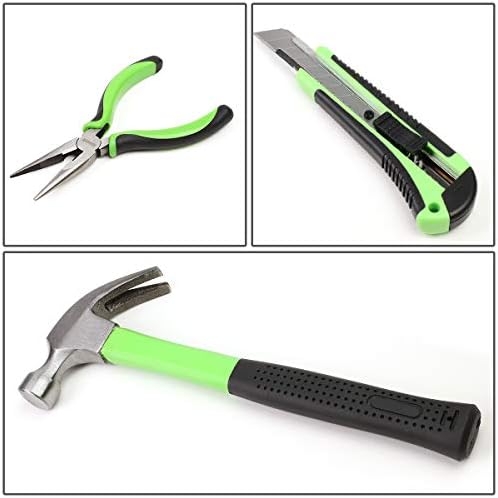 DNA MOTORING TOOLS-00018 Green 27 PCs 12V Cordless Power Drill Driver Bit Set w/Charger+Screwdrivers+Pliers Home Repair Kit, mint green - Image 5