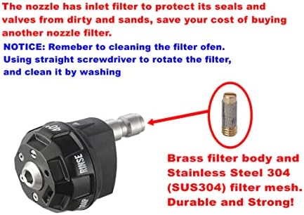 Meteor Blast Pressure Washer Spray Nozzle, 6-in-1 Quick Change over and Adjustable, 1/4in Plug Connect Tips MAX 4000PSI for Pressure Washer - Image 5