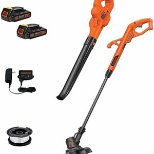 BLACK+DECKER 20V MAX* POWERCONNECT 10 in. 2in1 Cordless String Trimmer/Edger + Sweeper Combo Kit (LCC222)
