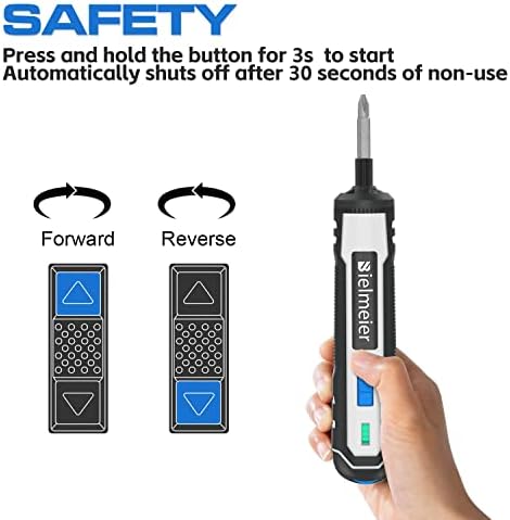 Bielmeier 4V Cordless Electric Screwdriver Kit, 6 Speed Adjustment, 44 Accessories Plus Flex Shaft, Battery Rechargeable, LED Light, Automatic Portable Wireless Power Screw Driver for Small Projects - Image 4
