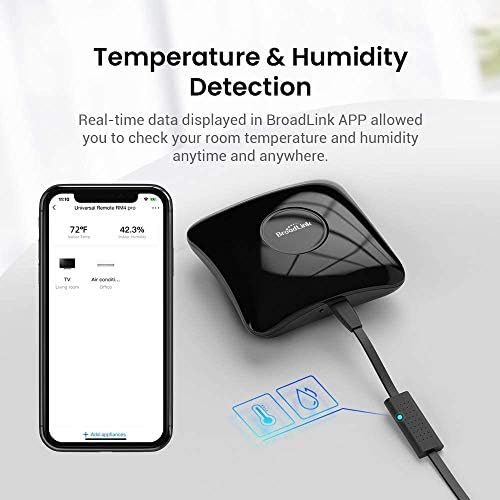 Broadlink RM4 pro Smart IR/RF Remote Control Hub with Sensor Cable-WiFi IR/RF Blaster for Smart Home Automation, TV, Curtain, Shades Remote, Works with Alexa, Google Assistant, IFTTT (RM4 pro S) - Image 2