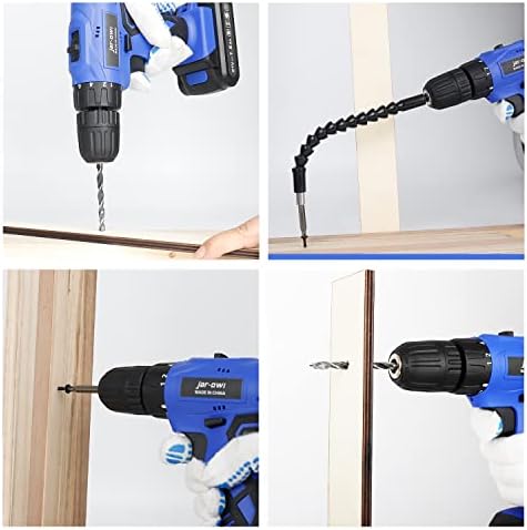Portable Power Drill Set with 37PCS Drill Bit,21V Cordless Drill Driver Kit with Battery and Charger,Jar-owl Home Tool Set with Electric Drill for Men Women Garden Office Repair Maintain-Blue - Image 5