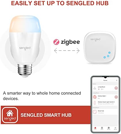 Sengled Zigbee Smart Bulbs, Tunable White 2700K~6500K, Hub Required, Dimmable via Wall Switch, Works with SmartThings and Echo Plus with Built-in Hub, Daylight A19 E26, Voice & APP Control, 4 Pack - Image 4